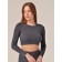Crop female top in a rubber with a long sleeve Mirey Top Manica Lunga, size 44-46, color graphite