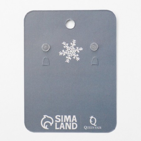 Earrings with “snowflakes” mini mini, white color in silver-3