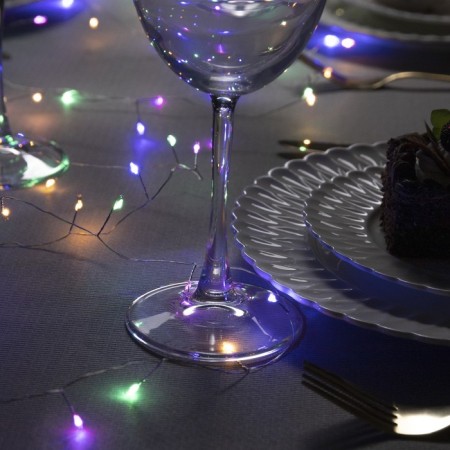 Girland "Mishura" 5 m Rosa, IP20, silver thread, 100 LED, glow of multi, 2 modes, AAH3-1