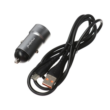 Automobile charger MAIMI T72, 2 USB, 2.4 A, Type-C cable, black-2