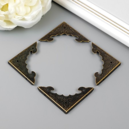 Metal corner "relief" bronze set 4 pcs 3.8x3.8 cm-2