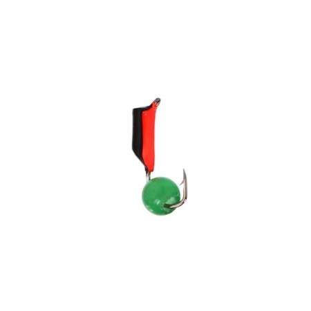 Mormyshka column black, red abdomen + cat's ball, weight 0.6 g-1