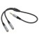 Hoco UPA21, Jack 3.5 mm (M) cable - 2 * jack 3.5 mm (F), 0.25 m, nylon, gray