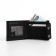Male purse on magnets, department for bills, for cards, for coins, black color