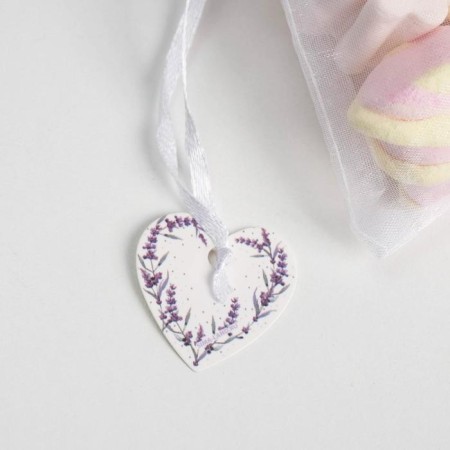 Bag gift organza white “lavender”, with a nameplate, 10 x 12 cm +/- 1.5 cm-2