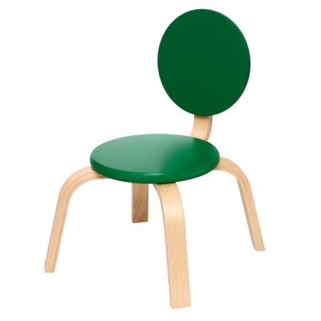 Children's chair "Chamomile" (0), green color, back and seat