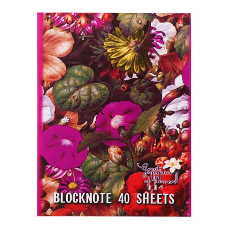 Notepad A5, 40 sheets on the paper clip "Flowers", mix-1