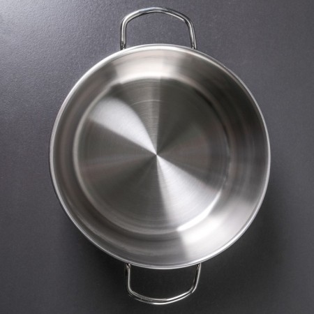 Set of dishes, 3 objects: two pots 3 l, 1.75 l, pan 1 l, capsule, metal covers-5
