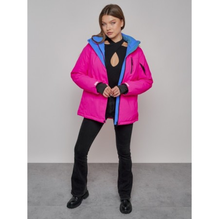 Ski jacket female, size 42, pink color-15