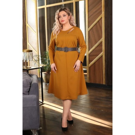 Female dress, size 60, mustard color