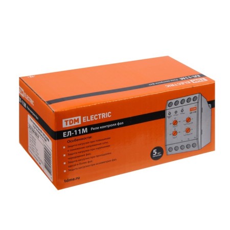 Phase control relay TDM El-11M, 3x380 V, 1NR+1NZ Contacts, SQ1504-0014-4