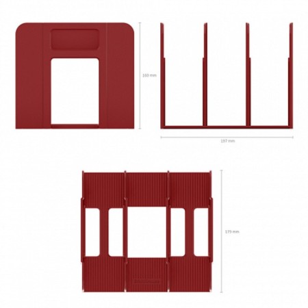 Vertical papers, 3 departments, Erichkrause Techno Marsala, Red-1