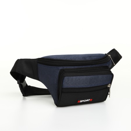Board belt on lightning, 3 external pockets, blue/black color
