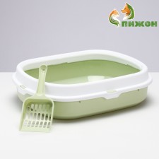 Toilet with an side of 37 x 34.5 x 10 cm, green