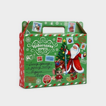 Box a gift New Year's folding "New Year's Post", 33.7 x 25.7 x 7.9 cm, New Year-1