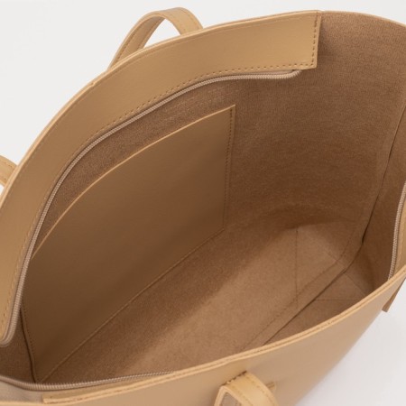 Zipper bag with lightning, beige color-3