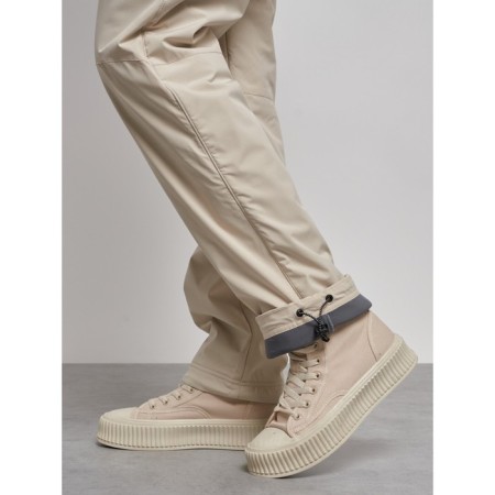 Warmed female trousers, size 48, beige color-7