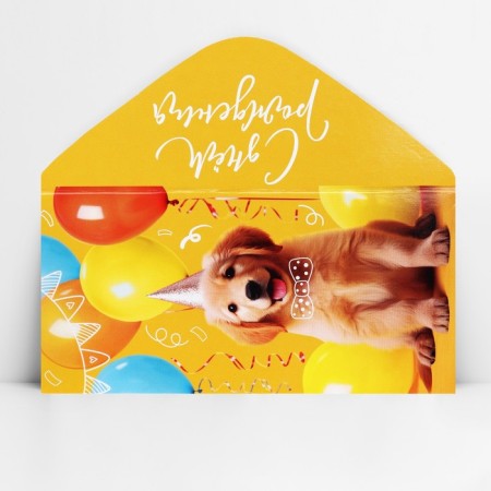 Money envelope “Happy Birthday!”, Retriever, 16.5 x 8 cm-2