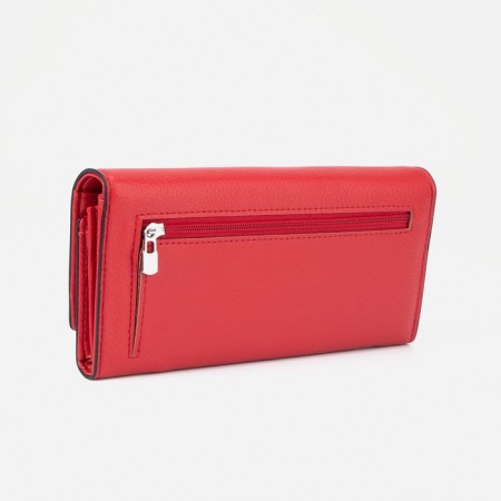Women's wallet on magnets, red color-1