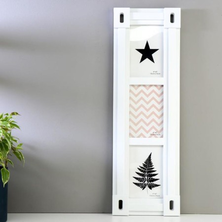 Photo frame Plastic in 3 photos 10x15 cm "Right lines" white 53.5x17.5x2.5 cm