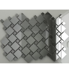 Silver mirror mosaics (70%) + “graphite” (30%) with chip 25x25 mm and 12x12 mm