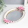 Interior polystone stand with a mirror "Pink roses" white 36.5x22 cm