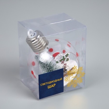 Christmas ball "Snowman", batteries, 1 LED, glow warm white-3