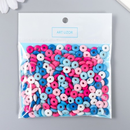 A set of beads for creativity wood "Flat rings. Forest berries" nr 20 g 0.8x0.8x0.4 cm-2