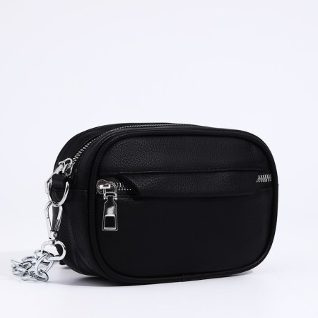 Bag Cross-Bodi with a zipper, black color-2