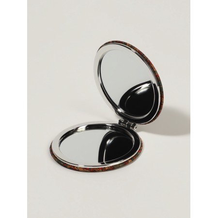Mirror folding "Ornament", D = 7.2 cm, with an increase, brown/orange color-2