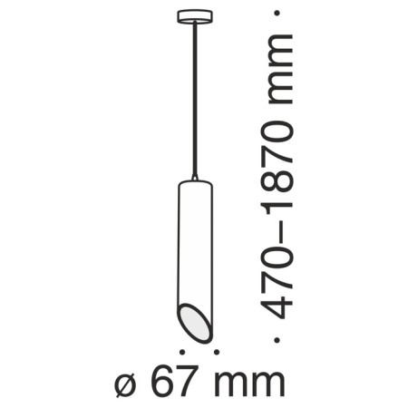 Suspended lamp Technical P027PL-01B, GU10, 1x50 W, 67x67x350 mm, black-2