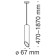 Suspended lamp Technical P027PL-01B, GU10, 1x50 W, 67x67x350 mm, black