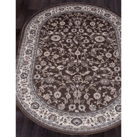 Oval Merinos Valencia Deluxe carpet, size 200x300 cm, color Brown-1