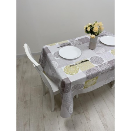 Oilcloth Futura 140 cm, roll 20 m, drawing "Lorenzo Golden"-3