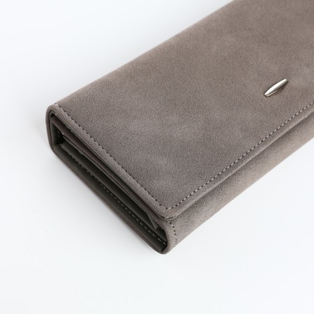 Women's wallet on the button, gray color-2