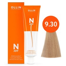 Cream-color hair Permanent Ollin Professional N-Joy, tone 9/30, golden blond, 100 ml