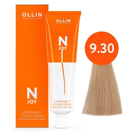 Cream-color hair Permanent Ollin Professional N-Joy, tone 9/30, golden blond, 100 ml