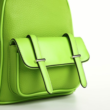 City backpack on a zipper, green color-2