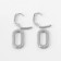 Earrings Metal "Chains" two links, white color in silver
