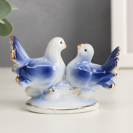 Souvenir for porcelain "2 dove" Blue 5.5x8 cm-2