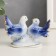 Souvenir for porcelain "2 dove" Blue 5.5x8 cm
