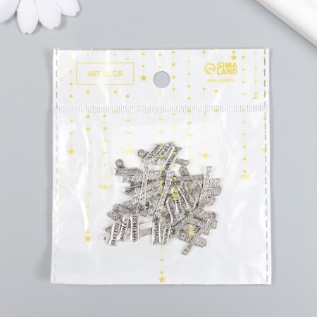 Decor for creativity Metal "Indicators" set 12 pcs silver 1.4x2.5 cm-3