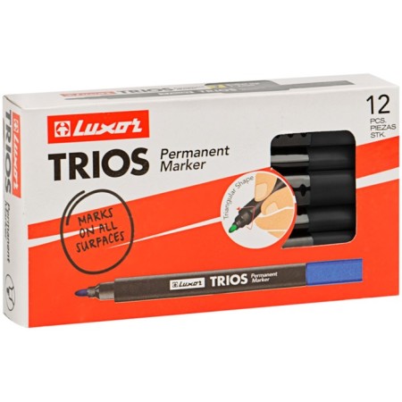 Permanent marker 3 mm, luxor trios, bullet, black-4