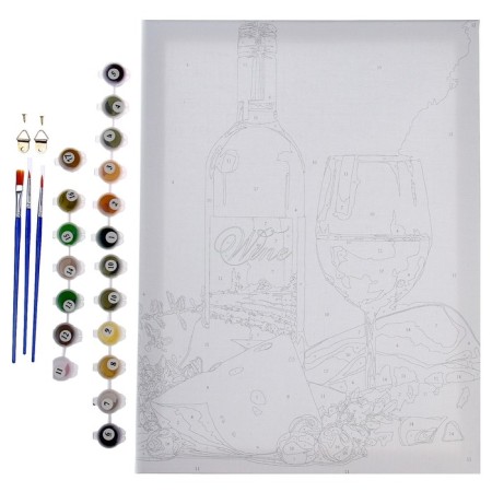 Picture on numbers on canvas with a subframe "White wine", 30x40 cm-4