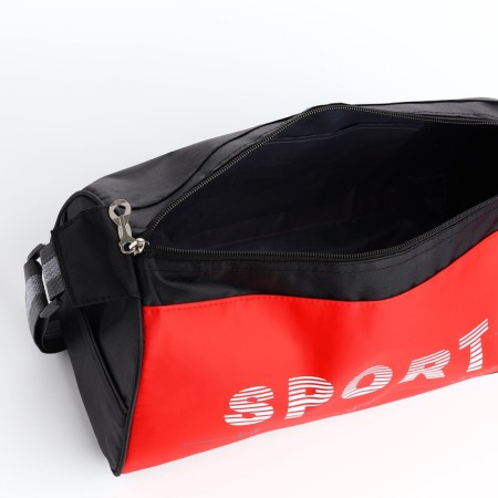 Sports bag with lightning, long belt, black/red color-3