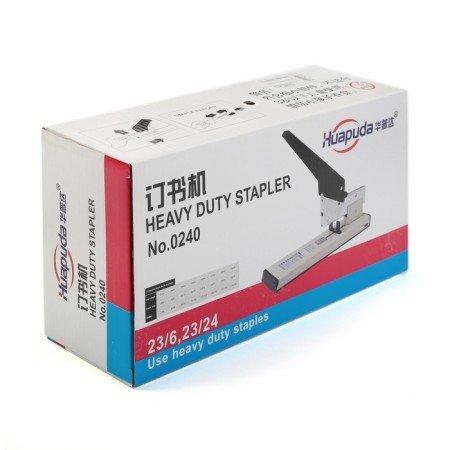 Stapler No. 23 "Big", metal, up to 210 sheets, white/black-5