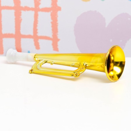 Dudka fan of children's "Horn", plastic, 19 cm, golden