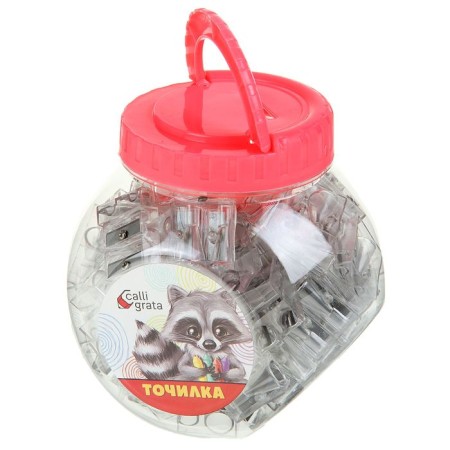 Double grinder, plastic/metal, transparent body-2