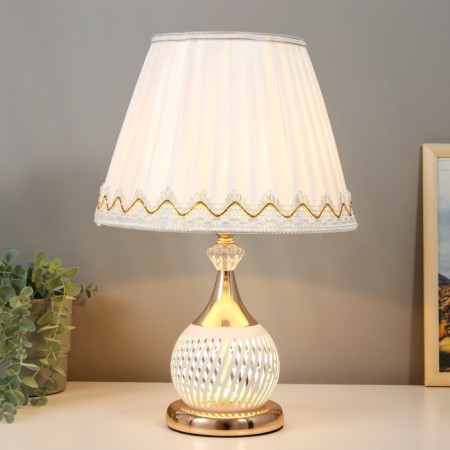 Table lamp 16434/1wt E27 40W white-gold 27.5x27.5x42 cm Risalux-1