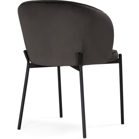 Stool on a metal frame Nile metal/velor, black/gray 58x54x80 cm-3